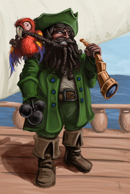 Pirate with parrot